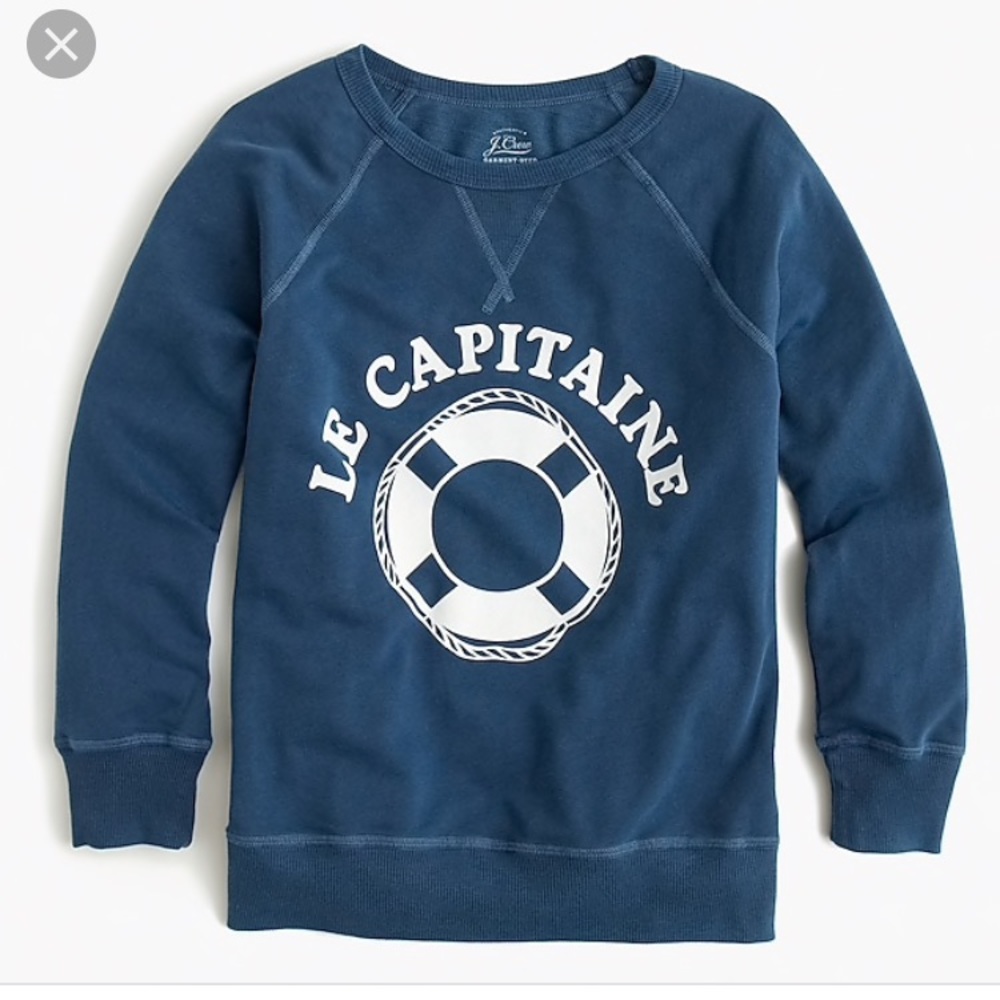 JCREW Le Capitaine Garment-Dyed Sweatshirt NWOT M